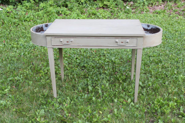 Green Dressing Table with Planters