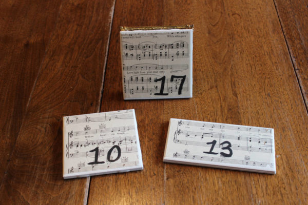 Sheet Music Tile Table Numbers