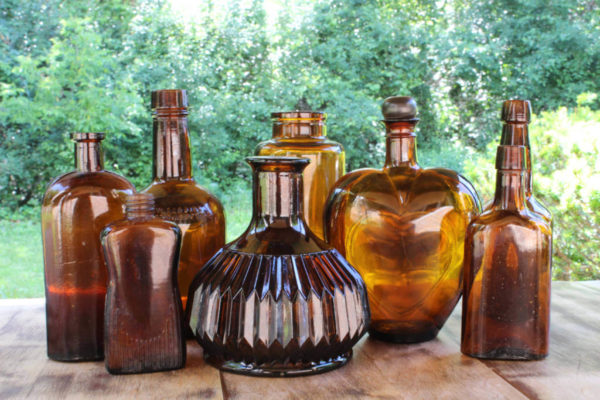 Assorted Brown Bottles -L Vintique Rental WI