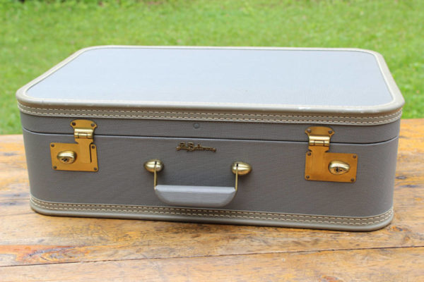 Pale Blue and Gold Suitcase