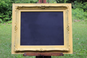 F40: Pale Yellow Ornate Chalkboard