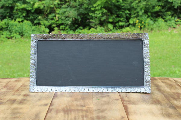 F108: Silver Metal Rectangle Chalkboard