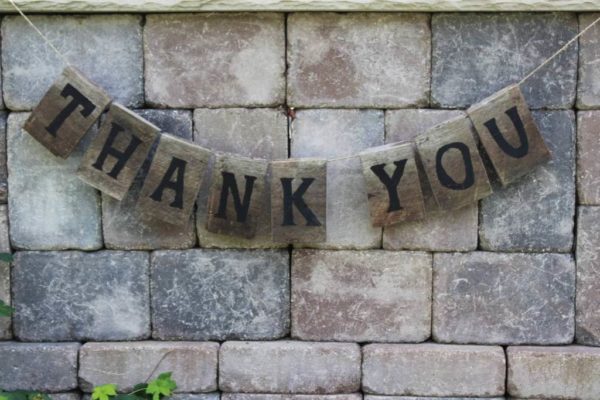 Rustic 'Thank You' Banner