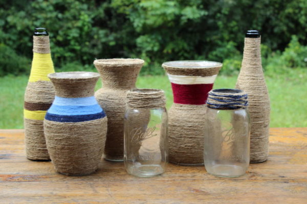 Twine Wrapped Vases -L