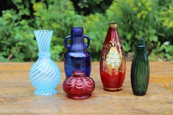 Colored Glass Vases -Small