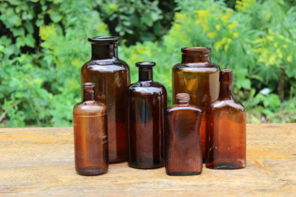 Assorted Brown Bottles -M Vintique Rental WI