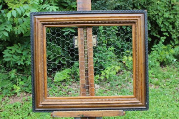 Black and Wood Chicken Wire Frame