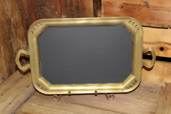 F102: Brass Chalkboard Platter