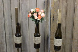 Vintique Rental-Wisconsin Wedding Aisle Bottle Displays