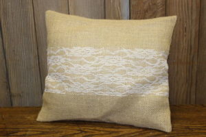 Burlap & Lace Strip Pillow