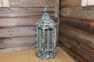 Vintique Rental-Wisconsin Wedding Turquoise Hexagon Lantern-M