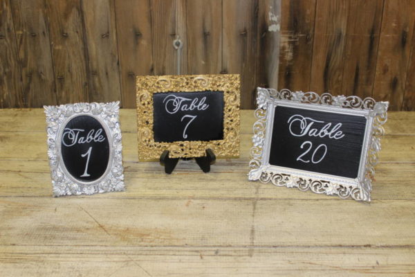 Gold & Silver Chalkboard Table Numbers
