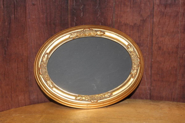 F233: Muted Gold Oval Chalkboard-S