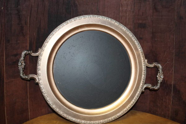 F323: Bronze Platter Chalkboard w/Handles