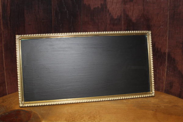F260: Rectangular Gold Metal Chalkboard