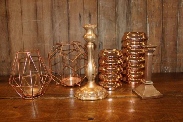 Assorted Copper Candleholders