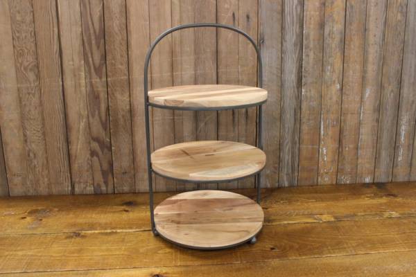 Wood & Iron 3-Tier Stand