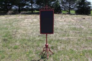 F220 A&B: Red Standing Chalkboard