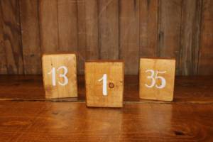 Wood Square Table Numbers
