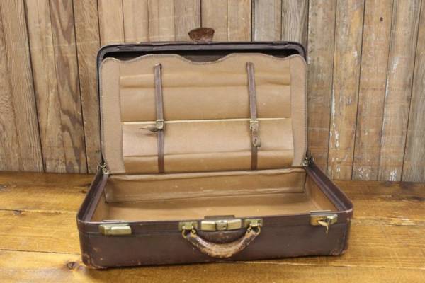 Chocolate Leather Suitcase