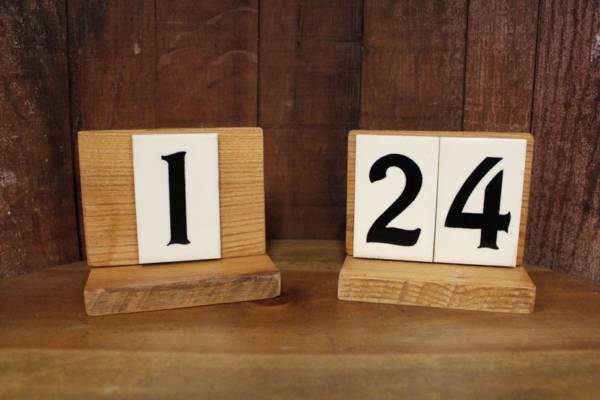 Address Tile Table Numbers -Vintique Rental WI