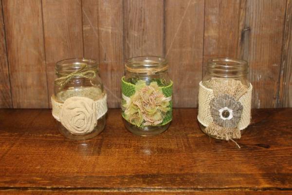 Decorated Clear Pint Jars- Vintique Rental WI