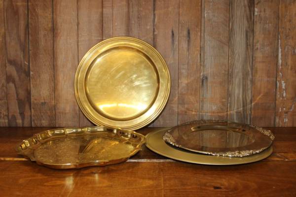 Assorted Gold Trays-M- Vintique Rental WI