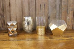 Gold Mercury Glass Vases- M- Vintique Rental WI