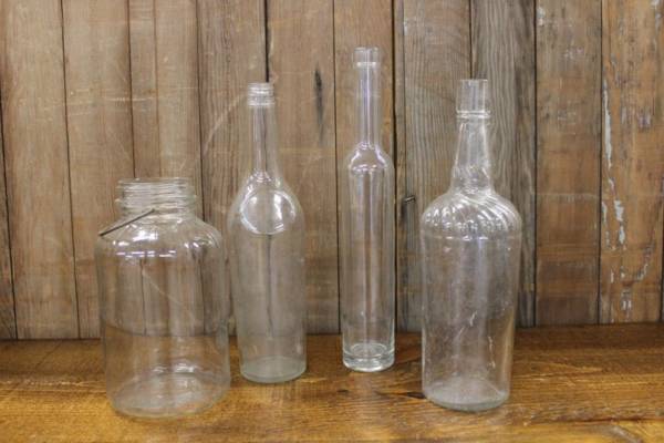 Assorted Clear Bottles-L Vintique Rental WI