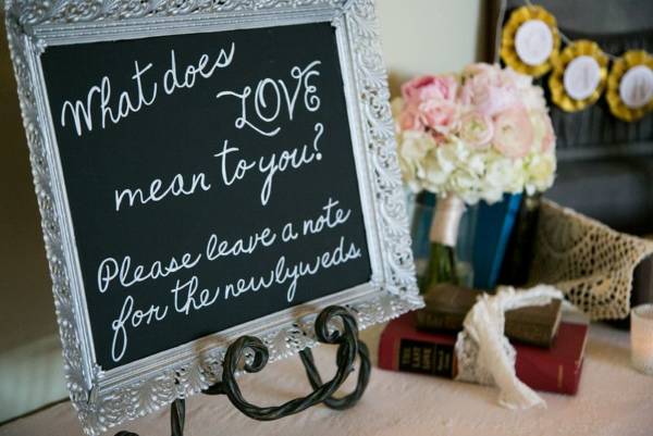 What Does Love Mean To You Metal Trimmed Chalkboard