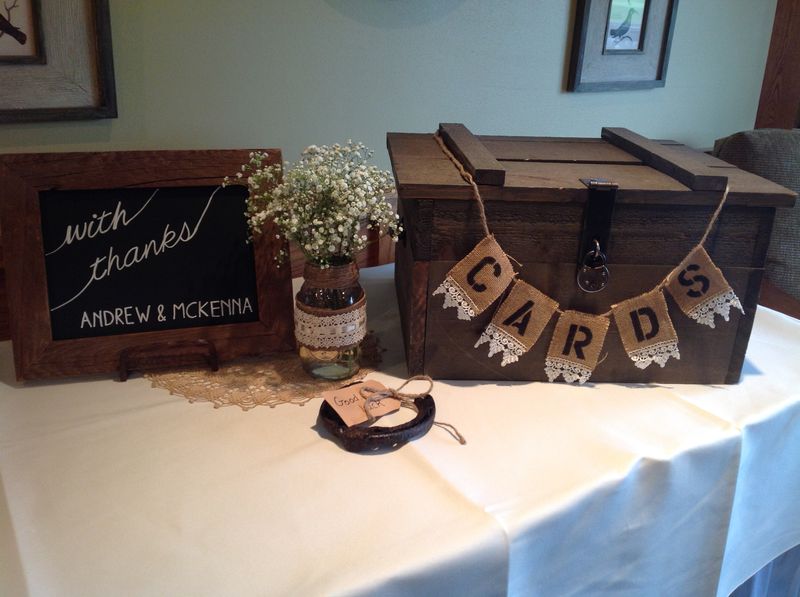 Rustic Brown Wood Card Box