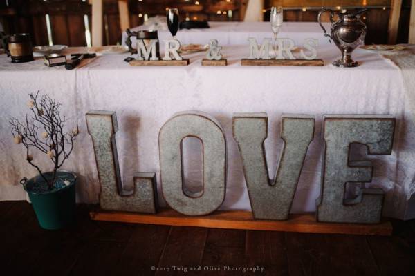 Galvanized 'LOVE' Letters-L