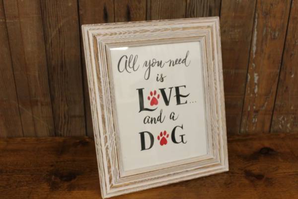 J38: "Love & A Dog" Sign
