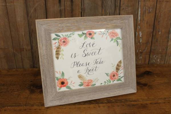 J42: Feather Floral "Sweet/Treat" Sign