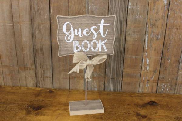 Barn Wood Raised Guest Book Sign