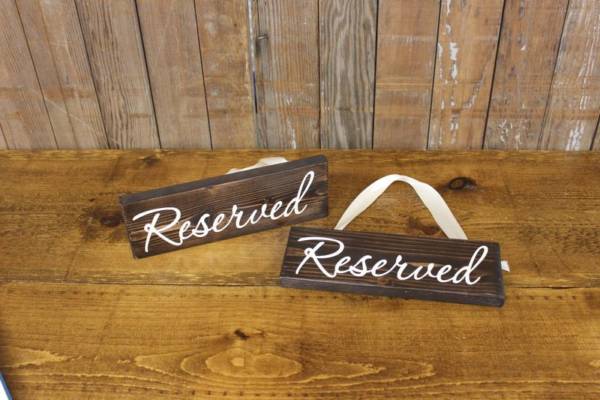 Hanging "Reserved" Signs