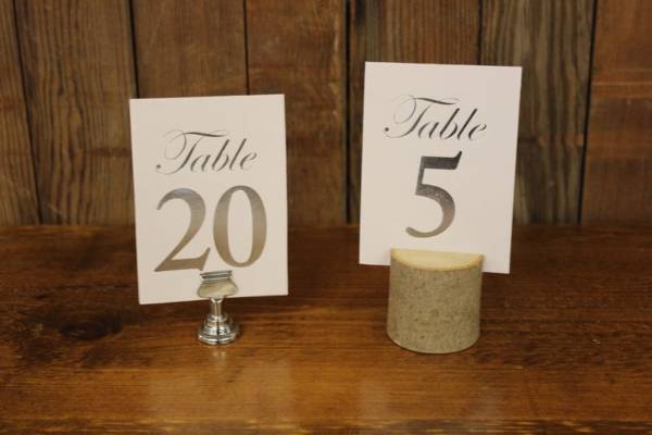 White & Silver Table Numbers