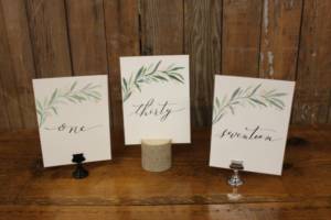 Greenery Branch Table Numbers