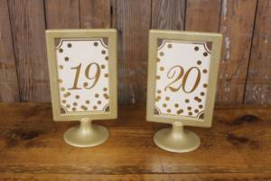 Gold Polka Dot Table Numbers