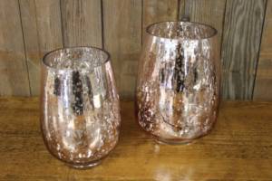 Pink Mercury Glass Vases-M