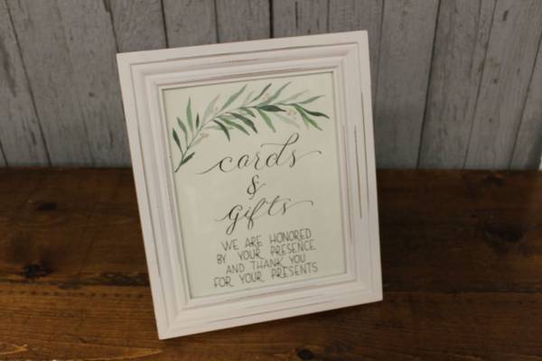 J66: Greenery Branch 'Cards & Gifts' Sign