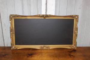 F259: Vintage Gold Rectangular Chalkboard