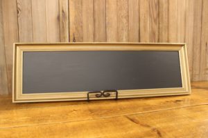 F337: Long Satin Gold Rectangular Chalkboard