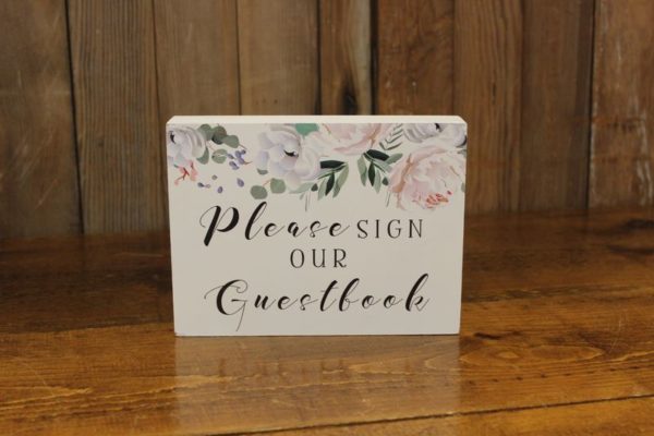 Floral Block Guestbook Sign