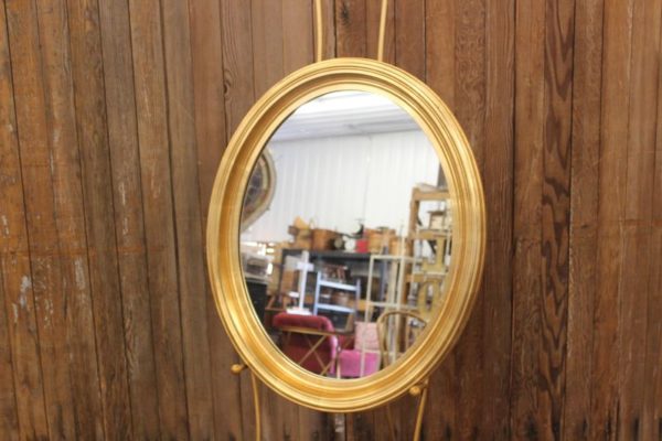 Simple Gold Oval Mirror-M