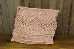 Pink Macrame Pillow