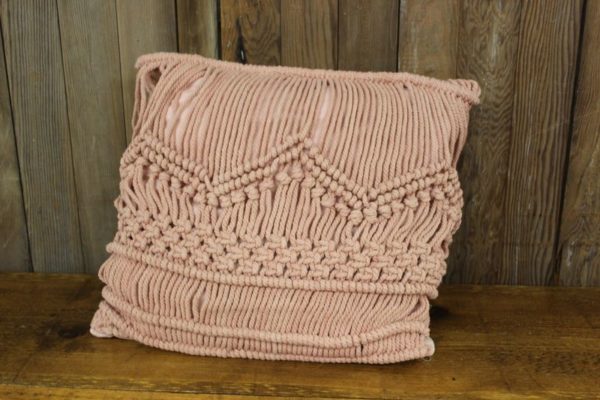 Pink Macrame Pillow