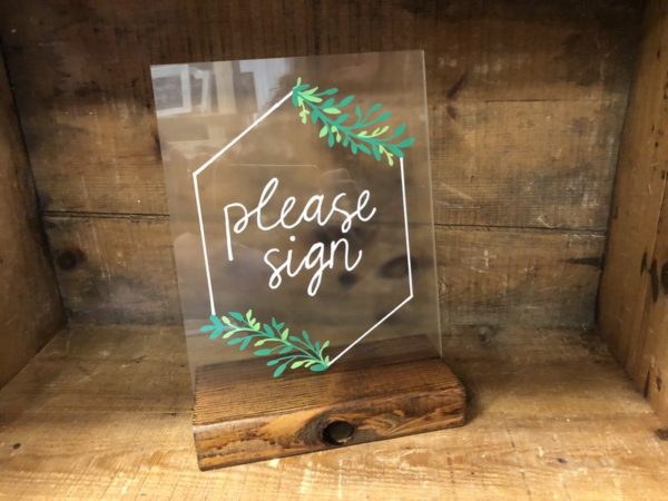 'Please Sign' Acrylic Sign