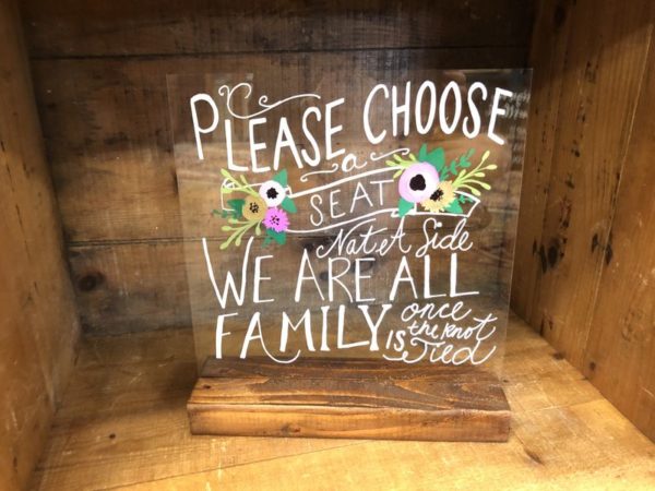 Seating/Family Acrylic Sign