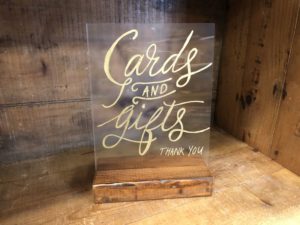 Gold Cards & Gifts Acrylic Sign